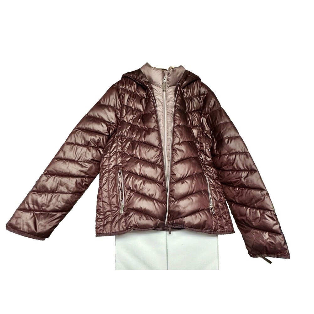 Kenneth Cole New York GIII Apparel Group Coat Hooded Plum Lilac Size L Gorpcore